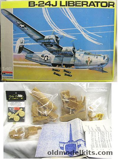 Monogram 1/48 B-24J with Resin PB4Y-1 Privateer Single Tail Conversion and True Details Resin Wheels - (PB4Y1), 5608 plastic model kit